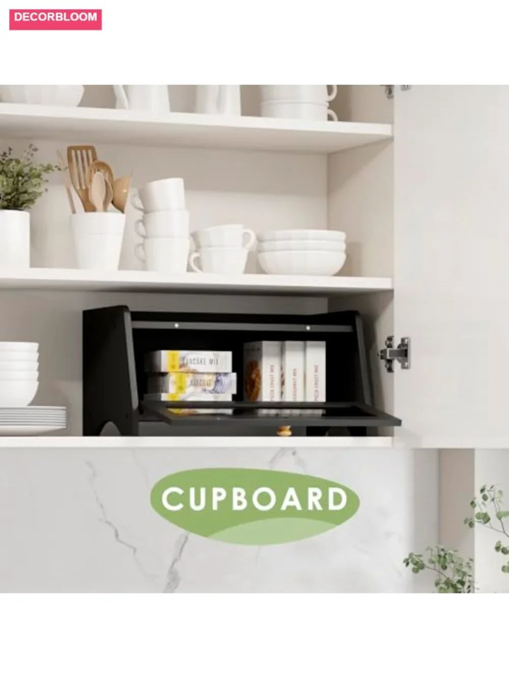 Bamboo Bread Box with Window and Magnetic Latch for Kitchen Countertop Storage